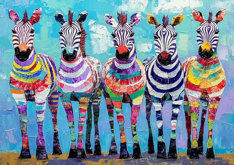 Zebras in art abstract | Di-Bond