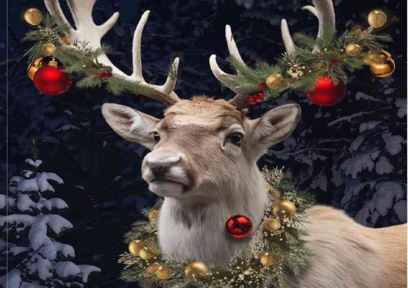 Majestic reindeer with holiday christmas cheer | Di-Bond
