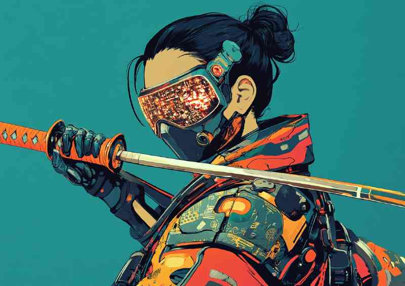 Cyberpunk Samurai with sword | Canvas
