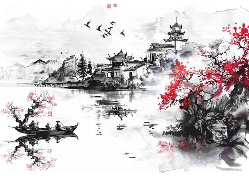 Chinese ink a distant view | Poster