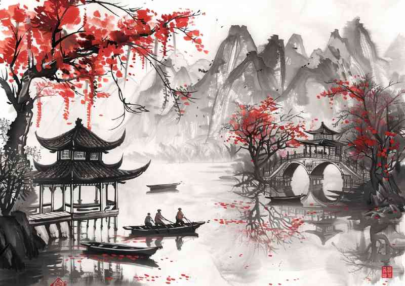 Chinese ink the old ways exist | Metal Poster