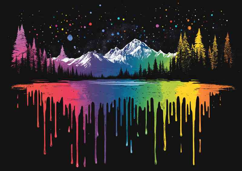 The painted lake with the snowy mountains | Poster