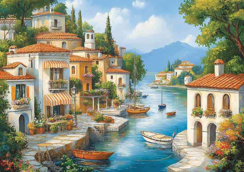 Mediterranean coastal fishing village | Di-Bond