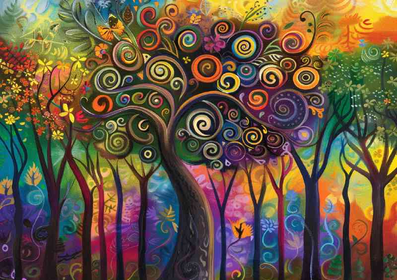 A whimsical tree in the enchanting forest | Canvas