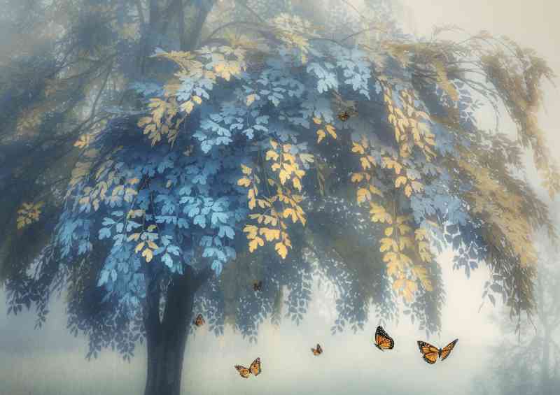 Tree with the blue and gold leaves | Di-Bond