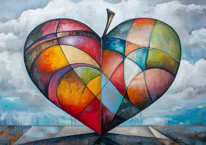 Painted style heart love | Di-Bond