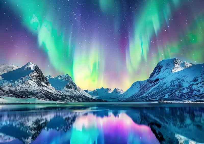 Stunning photograph of the Northern Lights dancing | Metal Poster