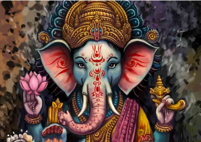 Ganish the god vibrant colours | Canvas