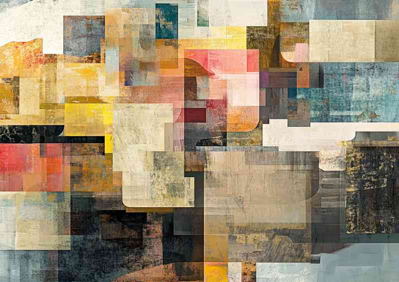 Abstract art of fragmented cubes | Di-Bond