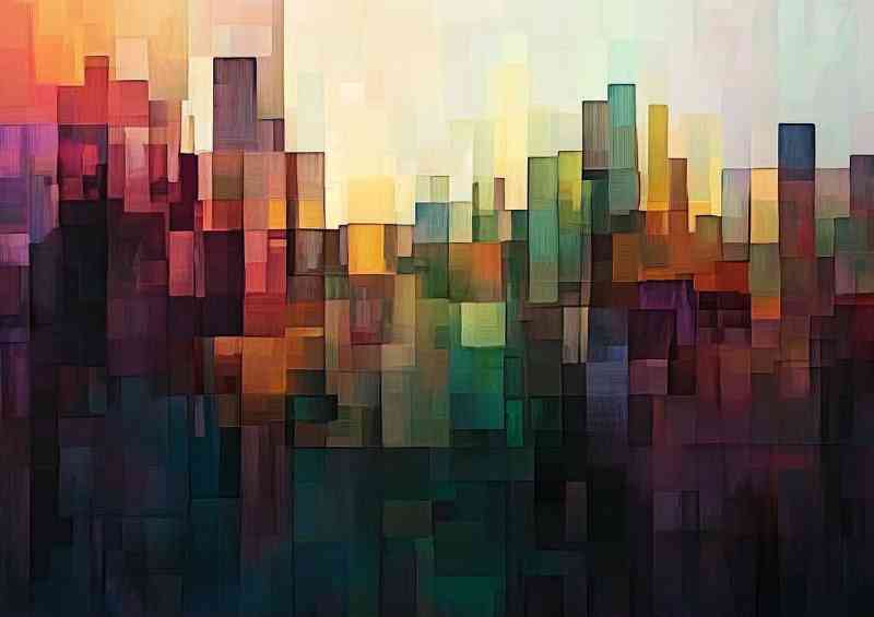 Abstract digital art of fragmented cubes in various shapes | Poster