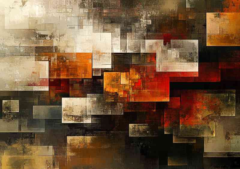 Abstract digital art of fragmented cubes in various styles | Di-Bond
