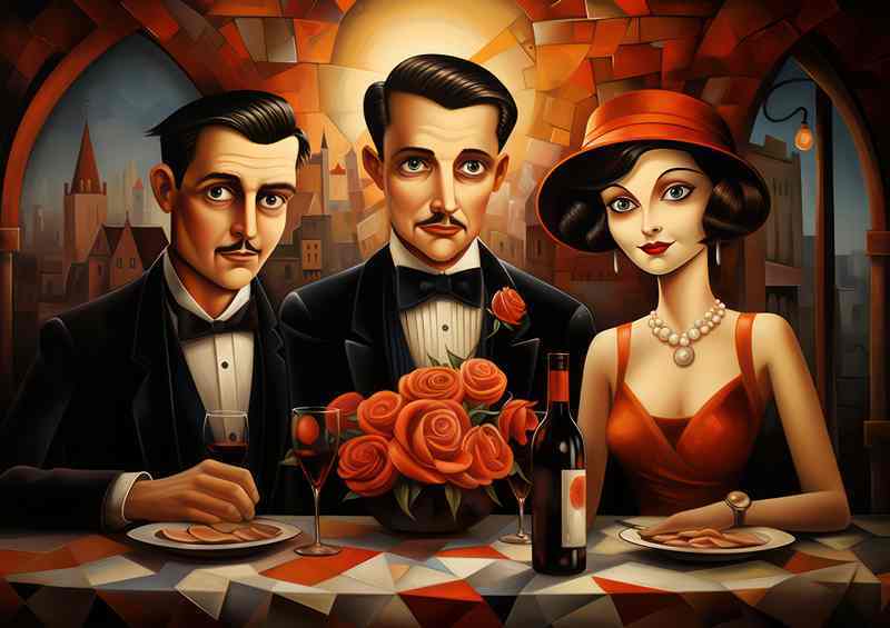 Out For Dinner retro style | Metal Poster