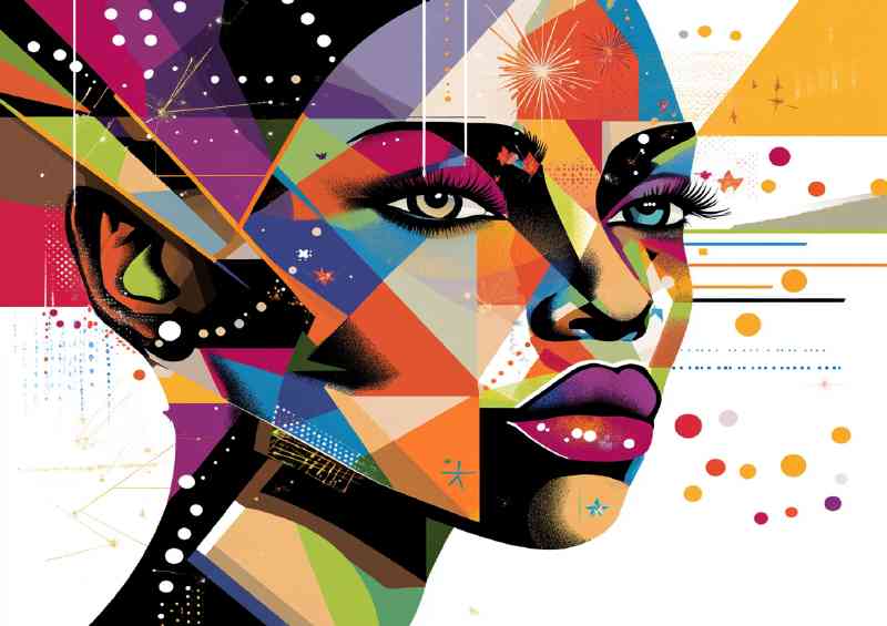 Digital painting of an African womans face | Poster