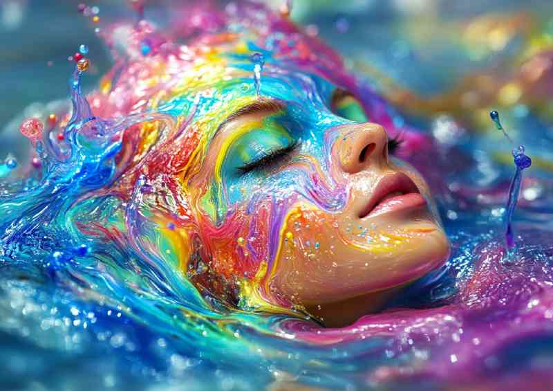 Fairy made of liquid paint splashing | Metal Poster
