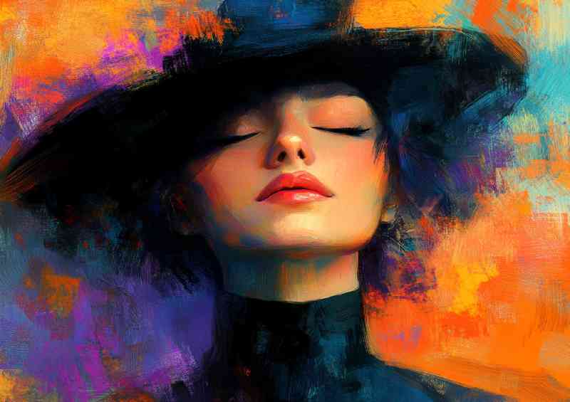 Woman in the style of an oil painting | Metal Poster