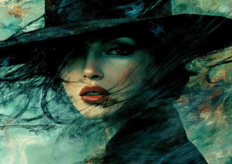 Woman in the style of an oil painting dark | Di-Bond
