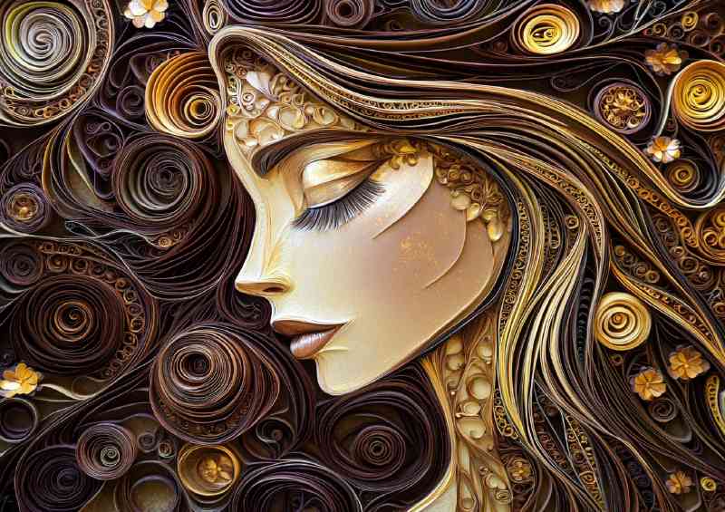Woman in the style of paper art | Canvas