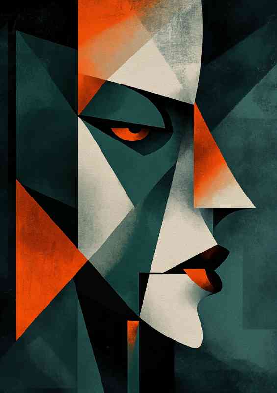 Abstract face in the style of geometric | Canvas