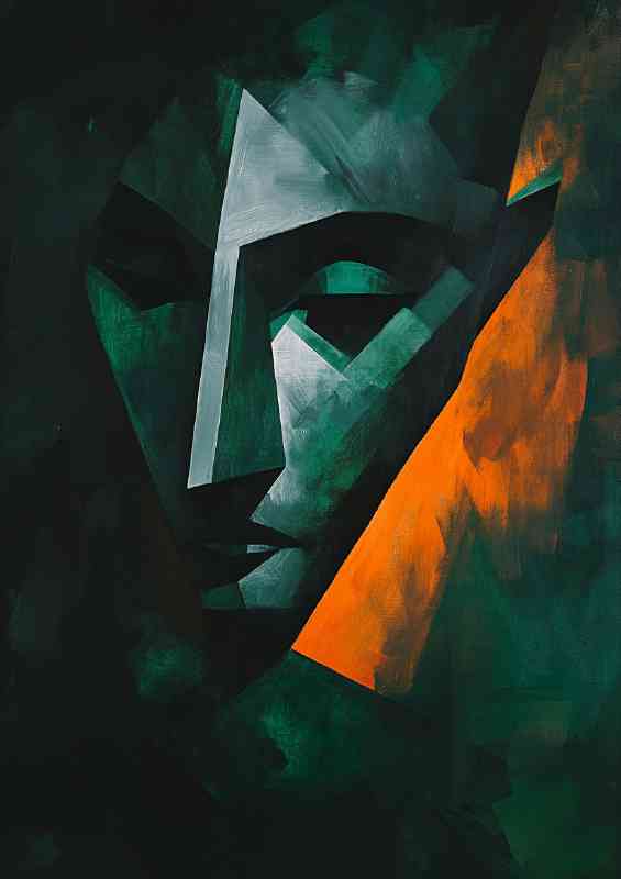 Abstract face in the style of geometric dark | Canvas