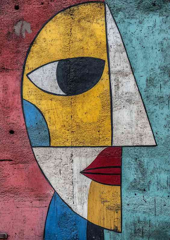 Abstract street art a ladt face series made of different colors | Poster