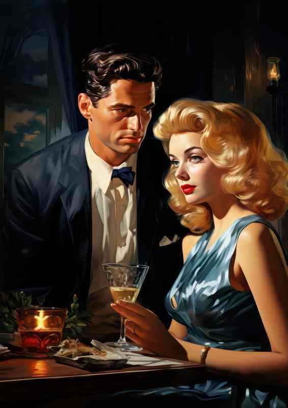 Classic Martini courting at the bar retro | Canvas