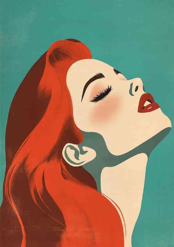 Elegant lady with eyes closed | Canvas