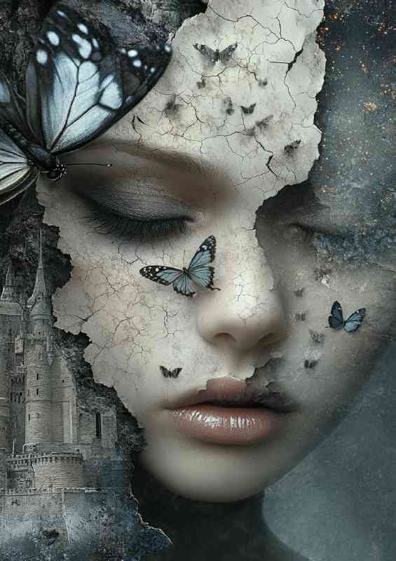 Girl with cracked skin and ethereal detail | Canvas