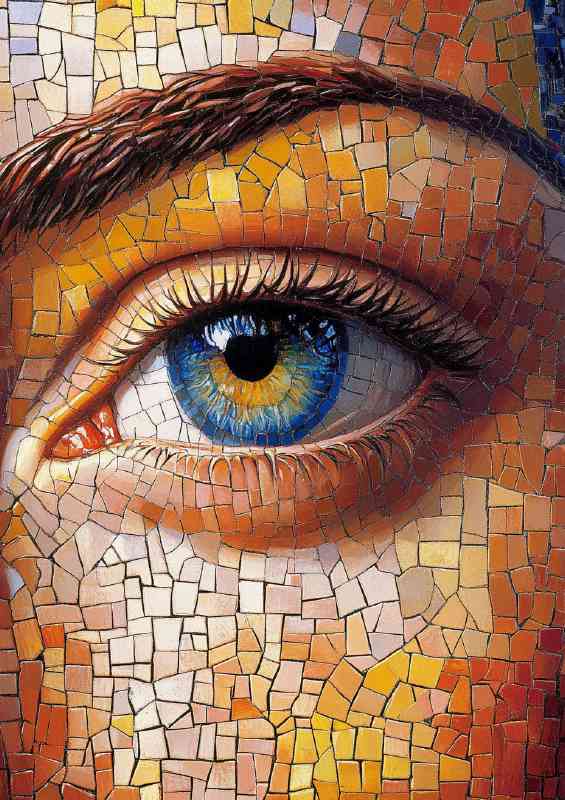 Mexican eyes beautiful mosaic art style | Canvas