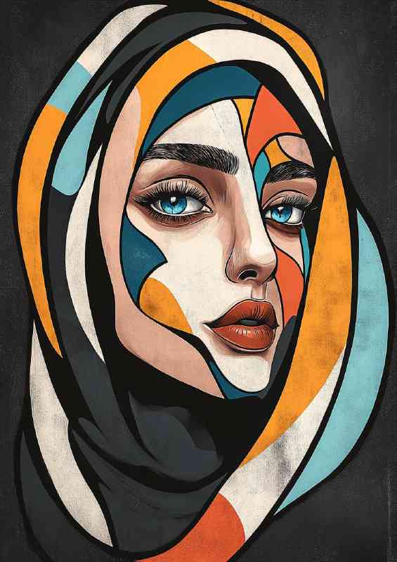 of an Iranian woman with blue eyes | Canvas