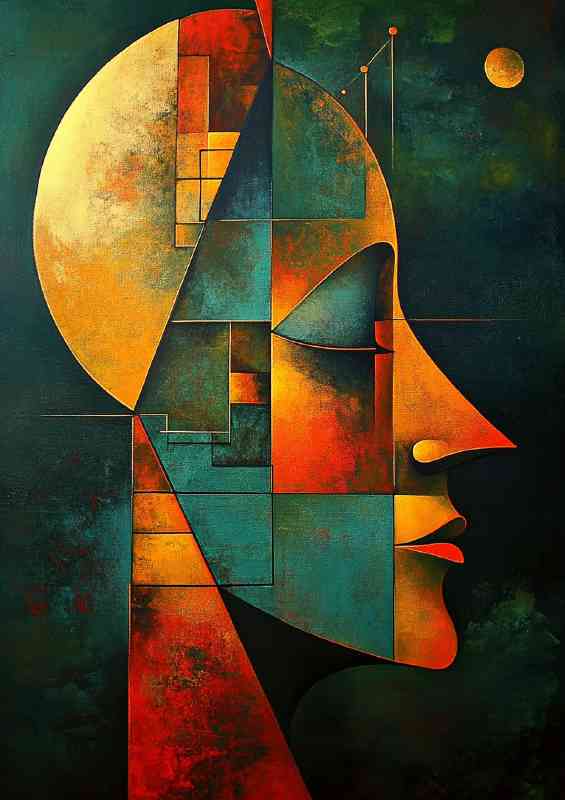 Surreal painting of a face with an elongated colours | Canvas