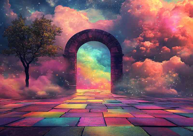 Dreamy and surreal backdrop featuring an arched door | Di-Bond