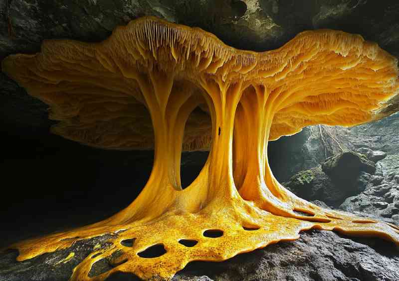 Giant yellow mushroom like trees with long roots | Di-Bond
