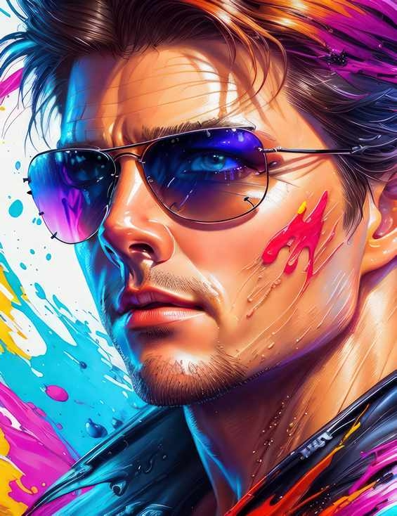 Tom Cruise as maverick | Canvas