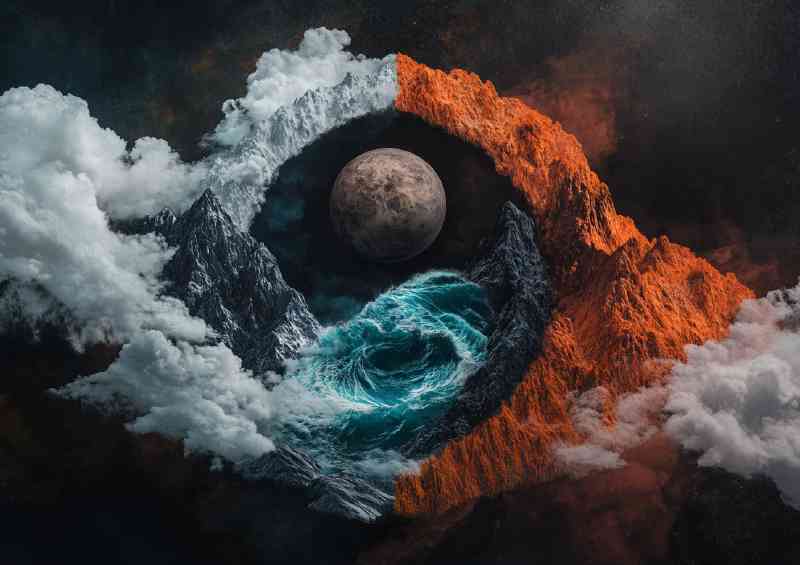 Yin yang symbol made of different earth elements | Di-Bond