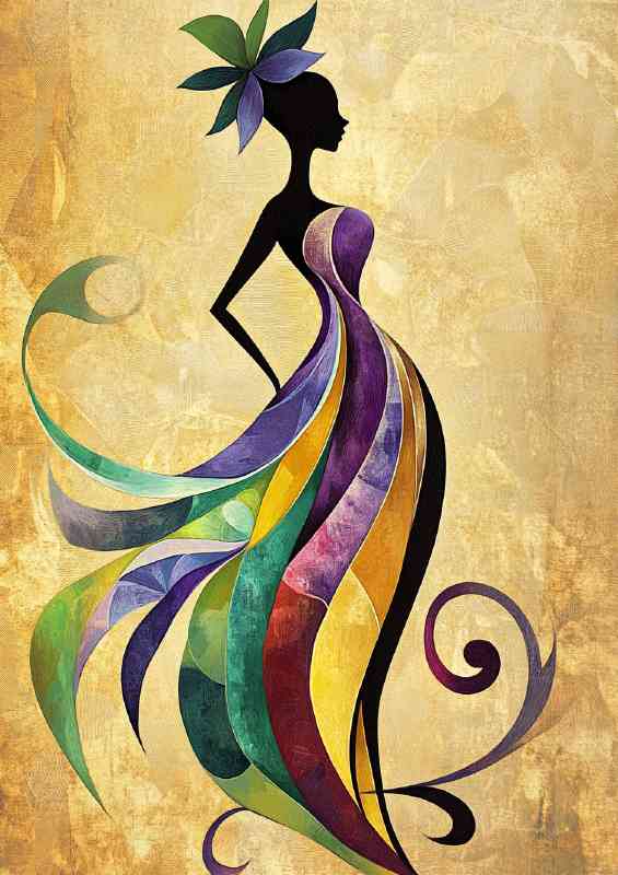 Abstract female figure in an elegant dress | Poster