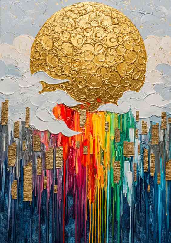 Acrylic painting of the sun with colour | Di-Bond