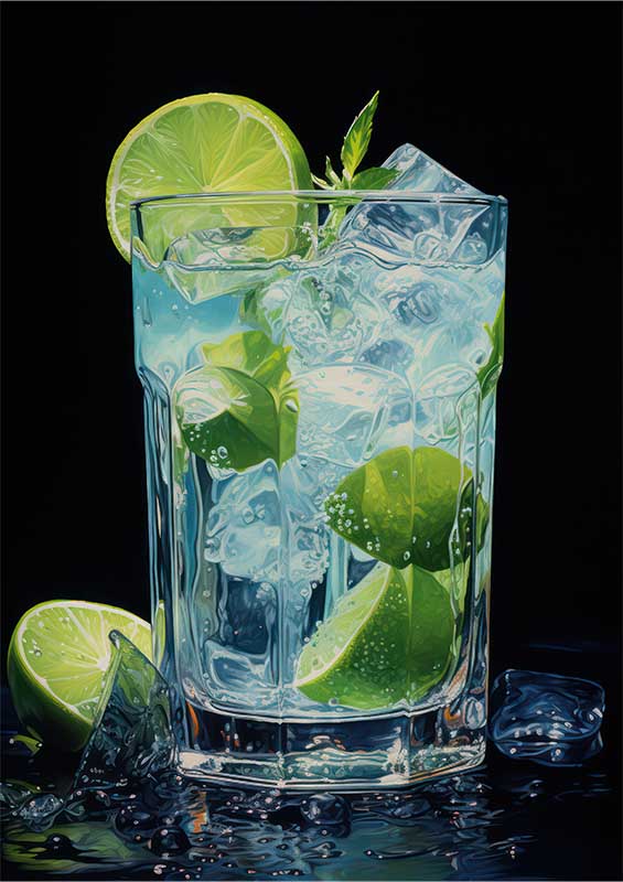 Firelit Cinnamon Sling with lime fruit | Poster