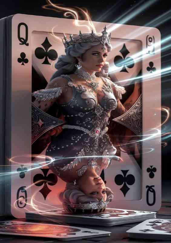 Magestic queen of clubs falling out | Metal Poster