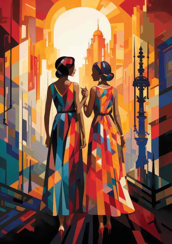 Featuring two young women in dresses ready for dancing | Canvas