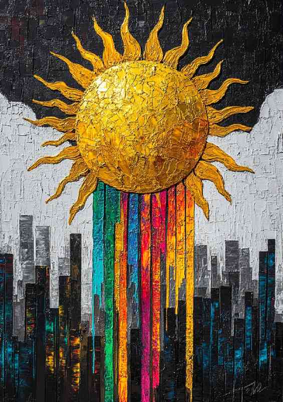 Sun bursting with radient colours | Canvas