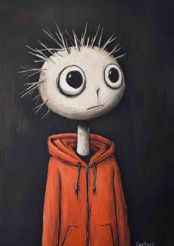 Cartoon style boy with the hoodie | Metal Poster