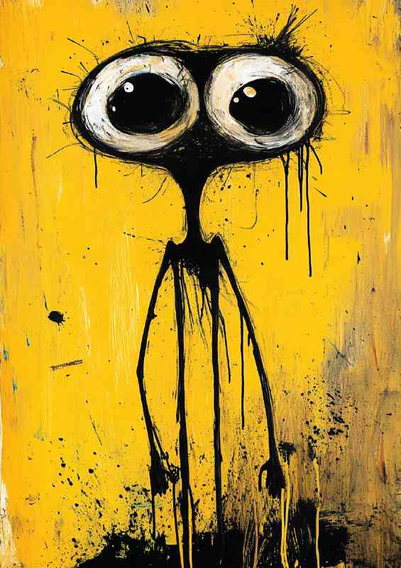 Character with big eyes and long limbs | Di-Bond