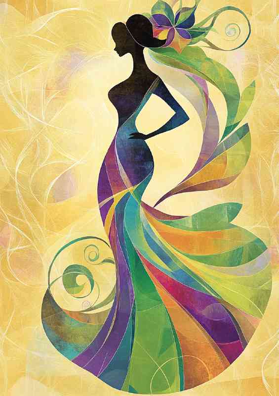 Female figure in an elegant dress | Metal Poster