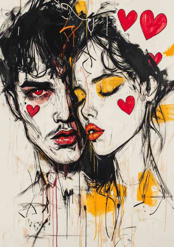 of two faces one male and the other female | Poster