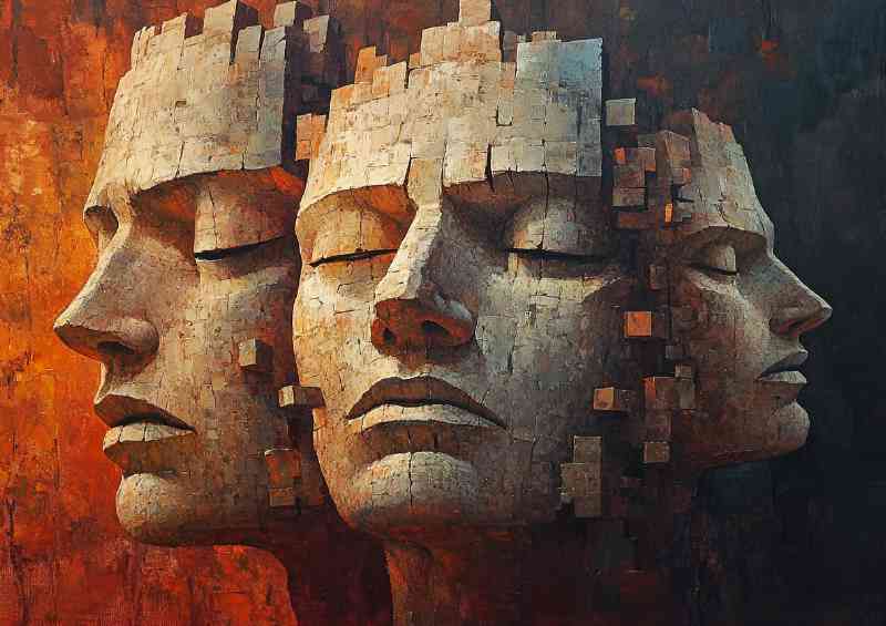Oil painting in the style heads and colours | Di-Bond