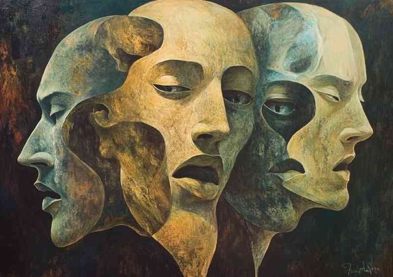 Oil painting the headed man | Di-Bond