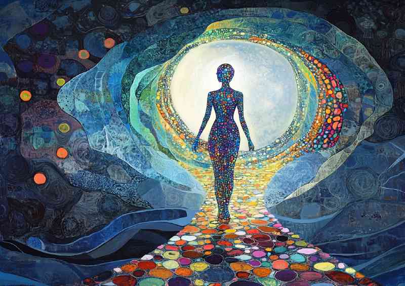 Woman of circles in tunnel | Canvas