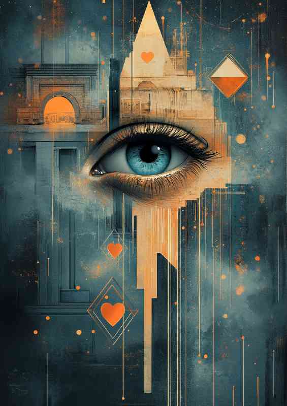 A surreal illustration of an eye with abstract | Di-Bond