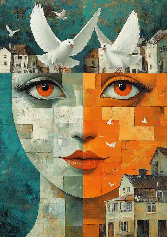 Beautiful woman abstract form | Metal Poster