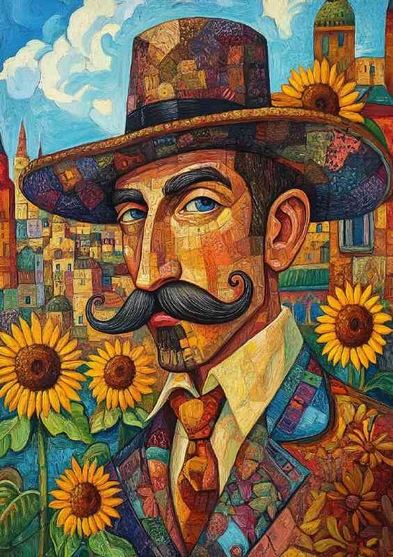 Cubist painting of a handsome man | Canvas